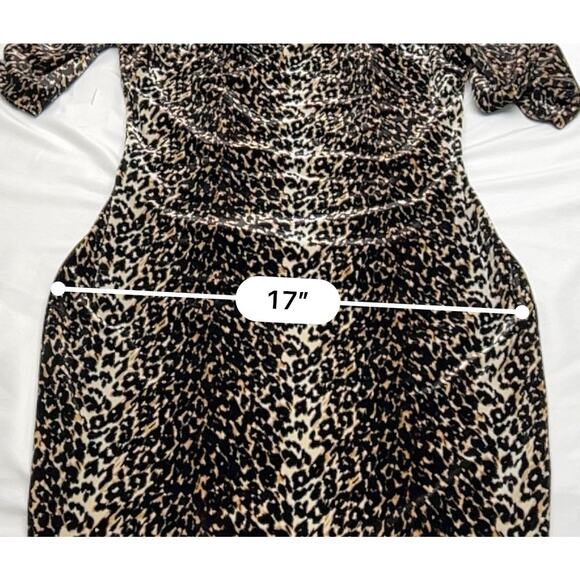 Cache Velvet Leopard Print Keyhole Bodycon Long Sleeve Sheath Women's Size 6 - Picture 10 of 12